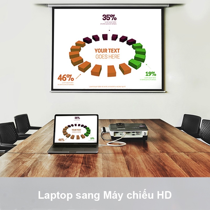 Cáp chuyển đổi USB TypeC sang HDMI 4K30HZ, có chíp, 1,5M Ugreen 30841, màu trắng xám